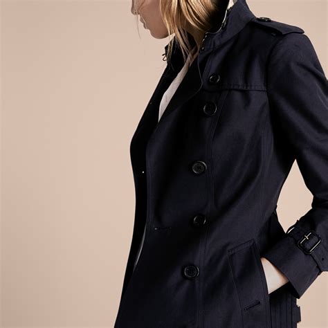 burberry sandringham mid trench coat navy|burberry trench with removable liner.